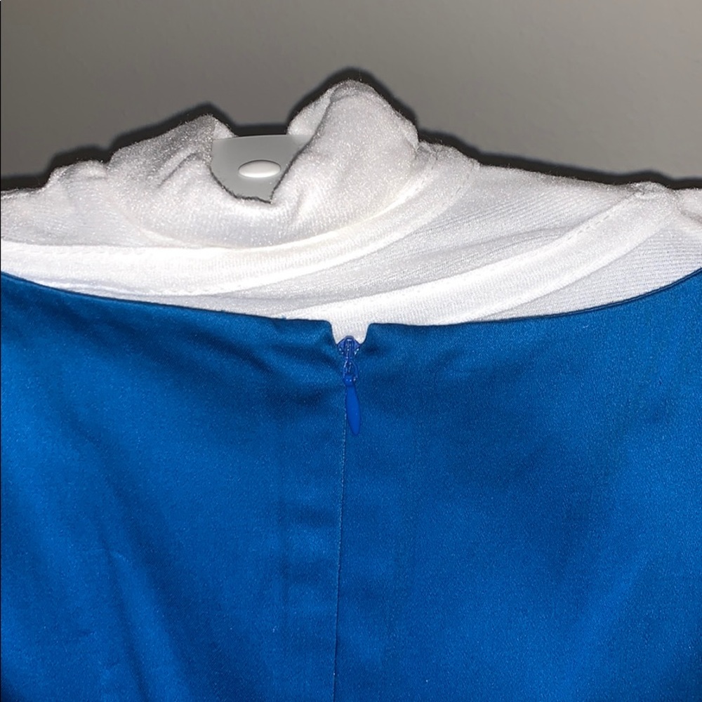 Royal Blue Calvin Klein one shoulder ruffle dress - Picture 6 of 8